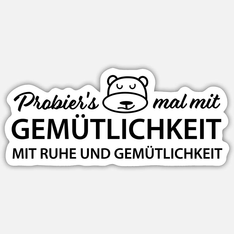 Bär mit Gemütlichkeit Sticker Größe S (10 x 10 cm)