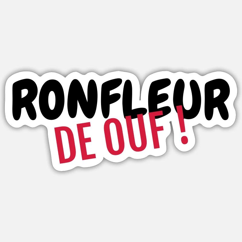 Ronfler / Ronfleur / Ronfleuse / Ronflement - Sticker taille S (10 x 10 cm) - blanc mat