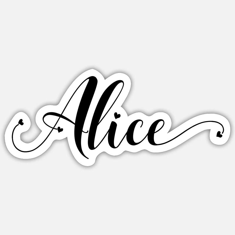 alice - Sticker size S (10 x 10 cm) - white matte