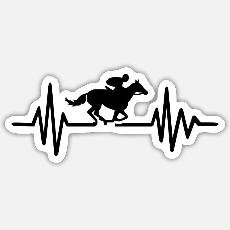 Course de chevaux Sticker taille S (10 x 10 cm)