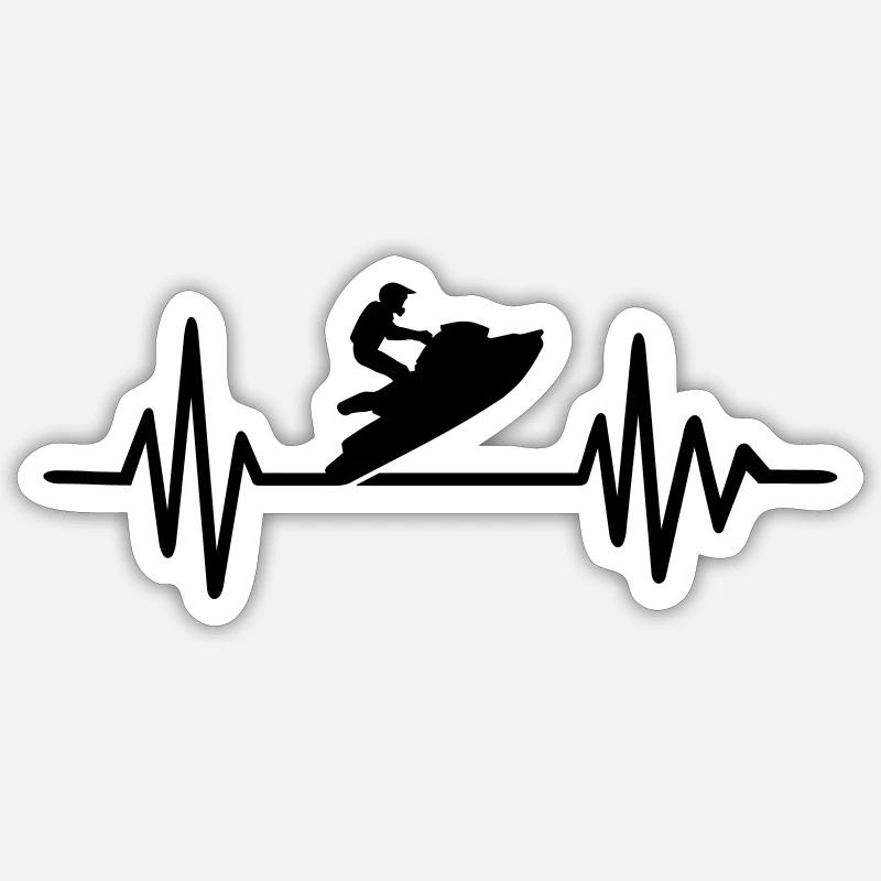 Jetski - Sticker size S (10 x 10 cm) - white matte