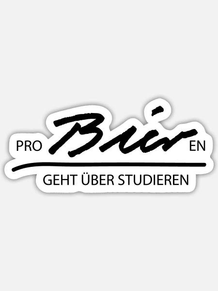 Probieren geht über studieren - Sticker Größe S (10 x 10 cm) - Mattweiß
