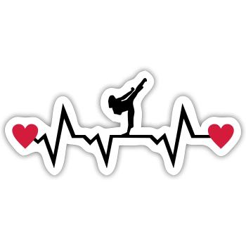Martial Arts & Heartbeat, woman - Sticker size S (10 x 10 cm) - white matte - Front