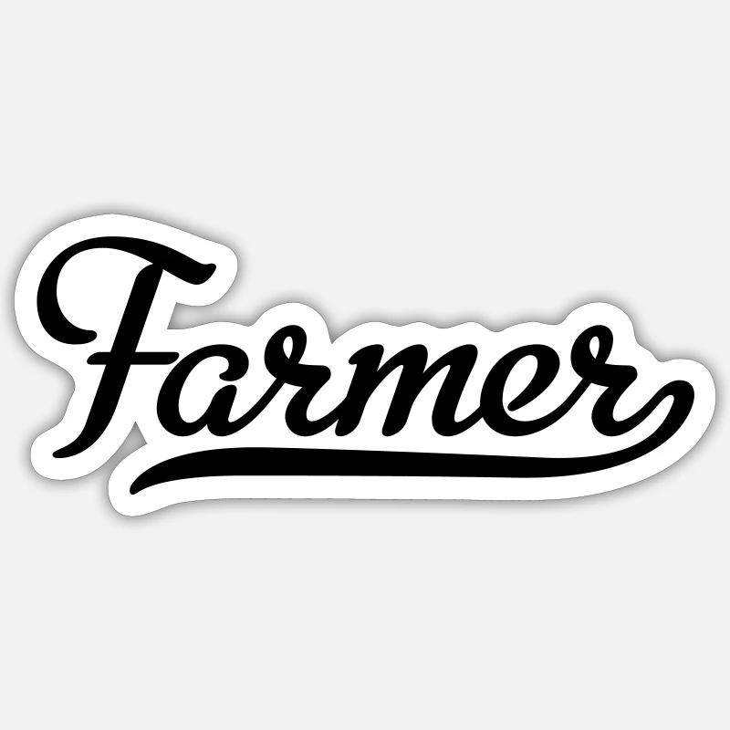 FARMER - Sticker Größe S (10 x 10 cm) - Mattweiß