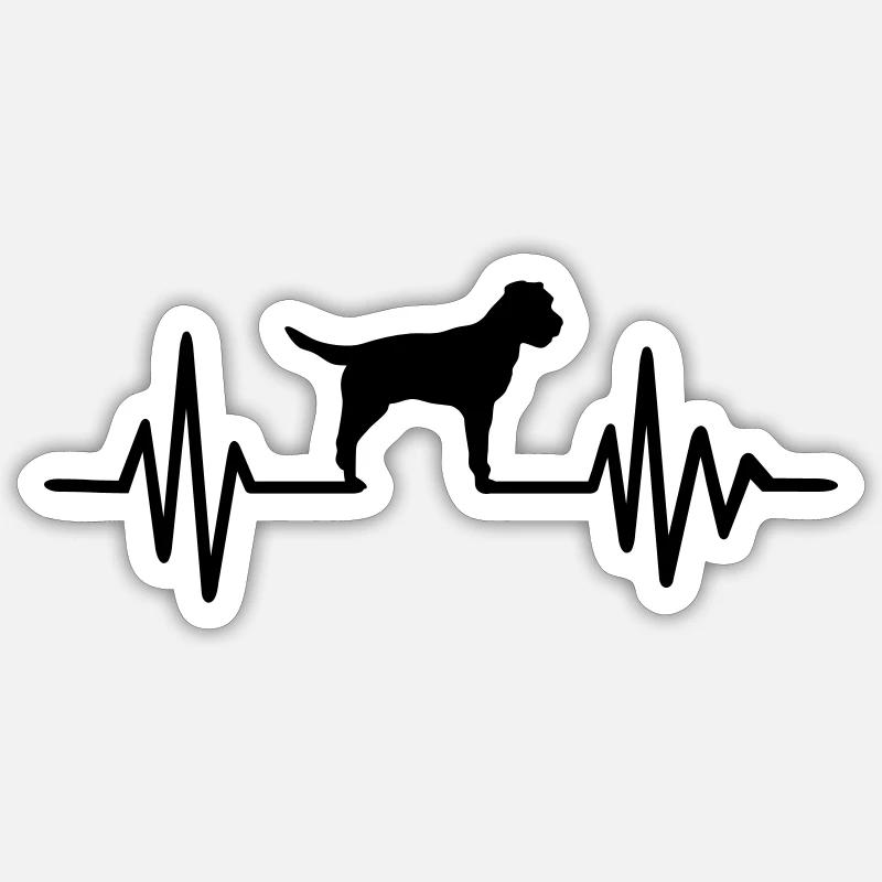 Border Terrier - Sticker taille S (10 x 10 cm) - blanc mat