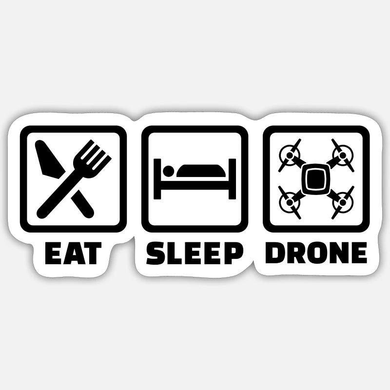 drone - Sticker size S (10 x 10 cm) - white matte