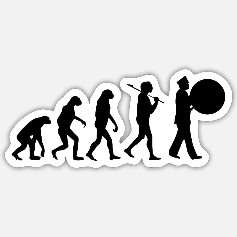 Fanfare de la grosse caisse Evolution Sticker taille S (10 x 10 cm)