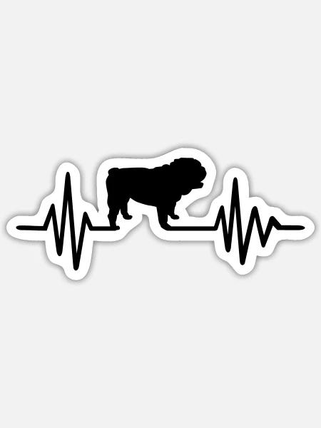 Englische Bulldogge - Sticker Größe S (10 x 10 cm) - Mattweiß