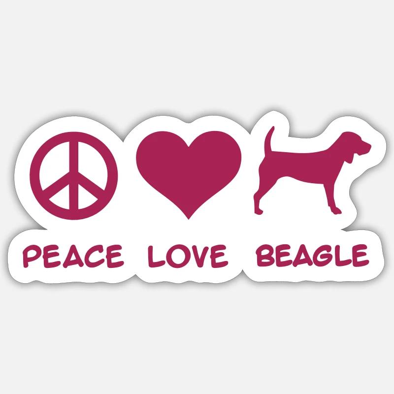 Beagle - Sticker Größe S (10 x 10 cm) - Mattweiß