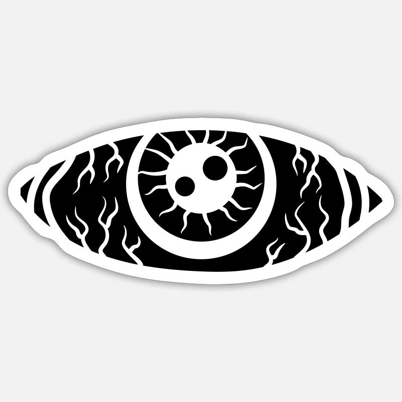 Large black eye - Sticker size S (10 x 10 cm) - white matte