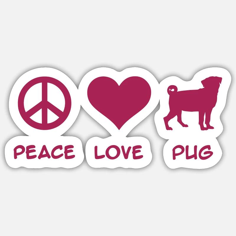 Pug - Sticker size S (10 x 10 cm) - white matte