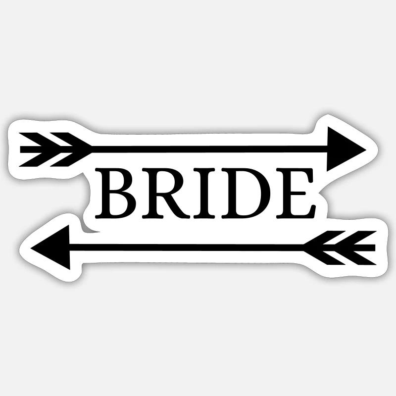 bride_crew_arrow2 - Sticker Größe S (10 x 10 cm) - Mattweiß