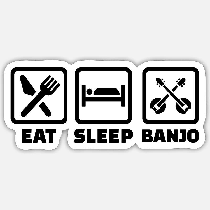 banjo - Sticker taille S (10 x 10 cm) - blanc mat