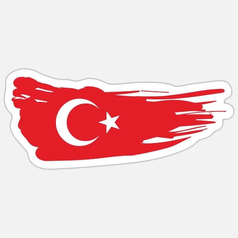 Drapeau turc Sticker taille S (10 x 10 cm)