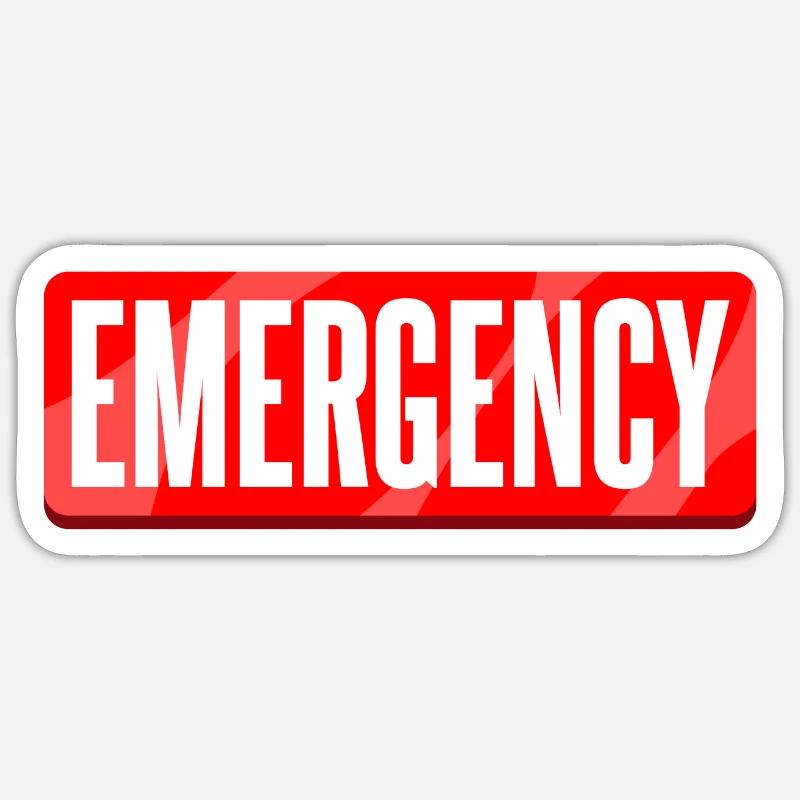 emergency Sticker size S (10 x 10 cm)