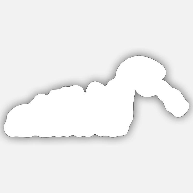 Evolution Fischen Angeln Shirt - Sticker Größe S (10 x 10 cm) - Mattweiß