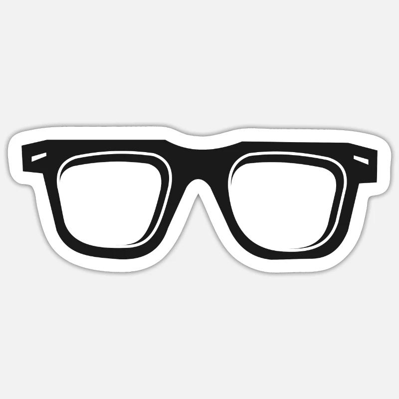 Lunettes lunettes - Sticker taille S (10 x 10 cm) - blanc mat