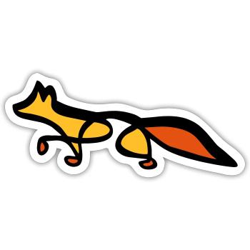 Fox - Line Art - Choose your colour - Sticker Größe S (10 x 10 cm) - Mattweiß - Vorne