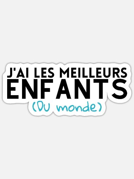 J'ai les meilleurs enfants du monde.cadeau famille - Sticker taille S (10 x 10 cm) - blanc mat
