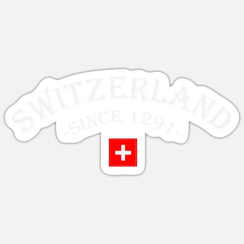 Suisse - Sticker taille S (10 x 10 cm) - blanc mat