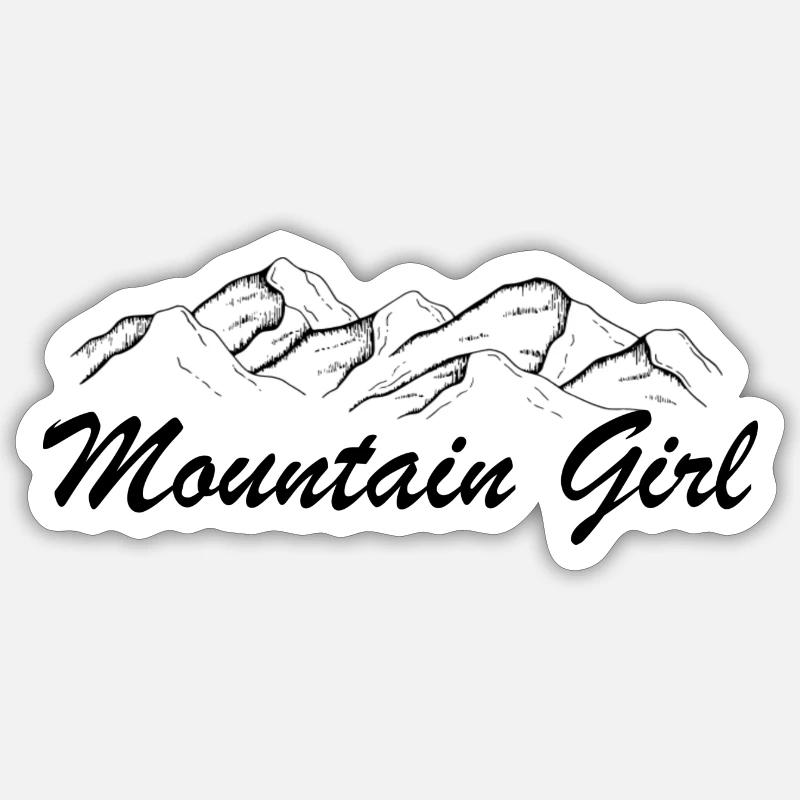 Bergmädchen - Sticker Größe S (10 x 10 cm) - Mattweiß