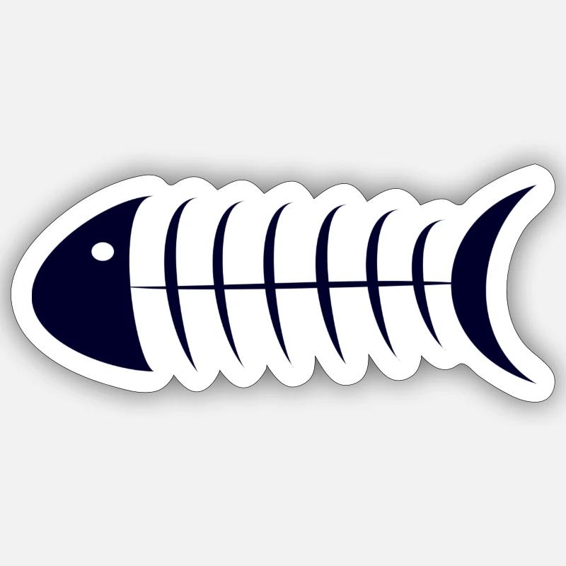 Fisch - Sticker Größe S (10 x 10 cm) - Mattweiß