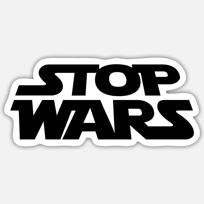 Stop wars - Sticker taille S (10 x 10 cm) - blanc mat