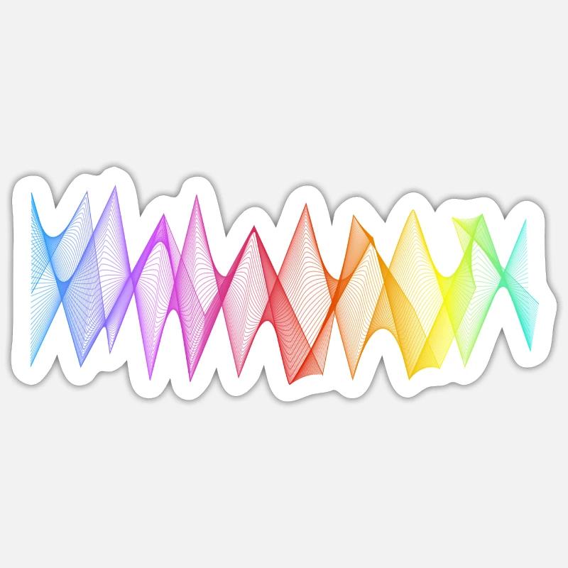 Lignes abstraites Design 04 - Sticker taille S (10 x 10 cm) - blanc mat