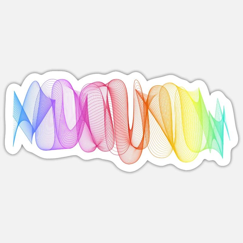 Abstract Lines Design 10 - Sticker size S (10 x 10 cm) - white matte