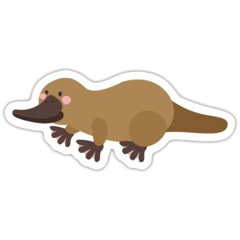 Schnabeltier - Sticker Größe S (10 x 10 cm) - Mattweiß - Vorne