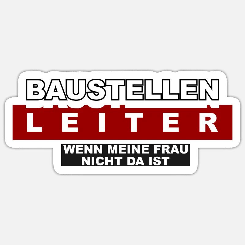 Baustellen Leiter - Sticker Größe S (10 x 10 cm) - Mattweiß