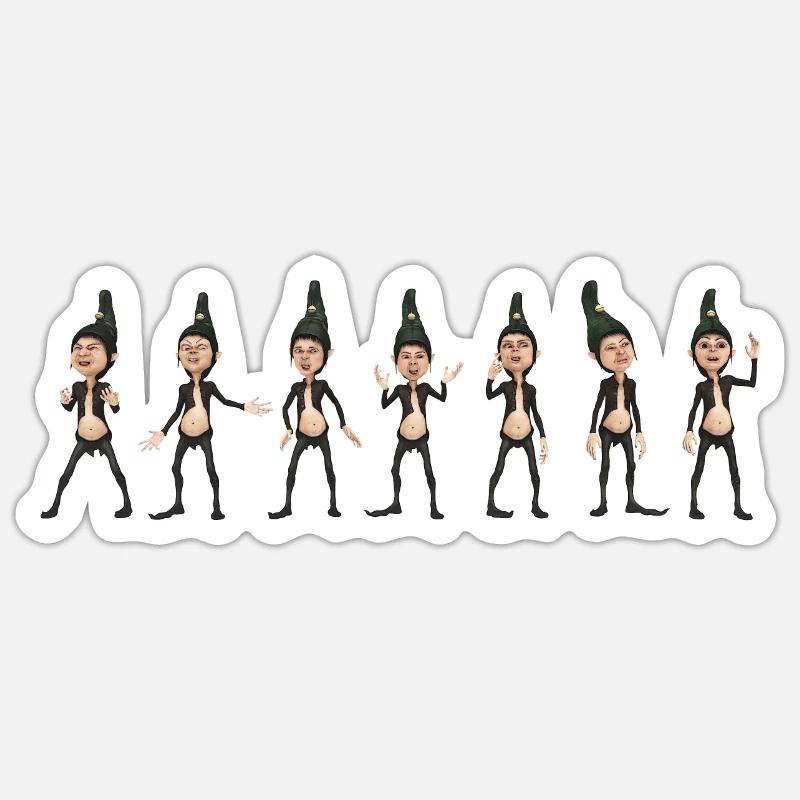 Seven dwarfs - Sticker size S (10 x 10 cm) - white matte