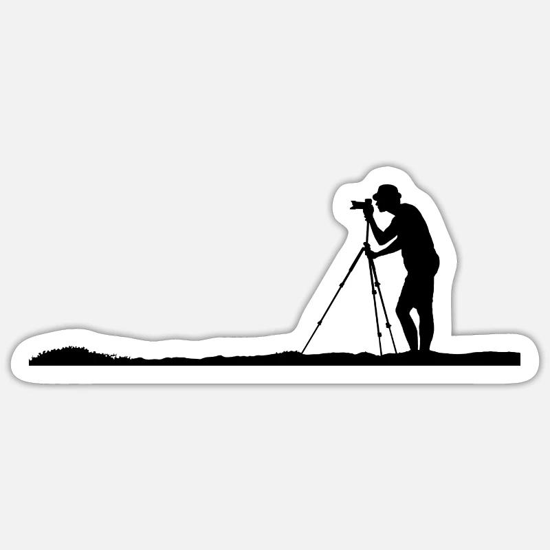 Fotograf - Sticker Größe S (10 x 10 cm) - Mattweiß
