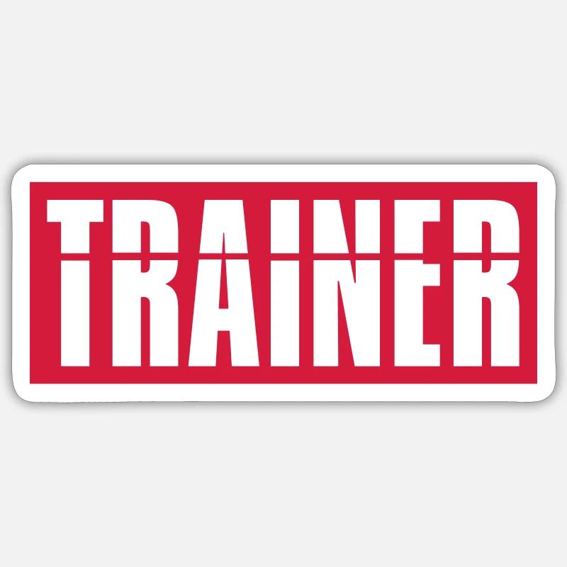 Trainer Logo Rot - Sticker Größe S (10 x 10 cm) - Mattweiß