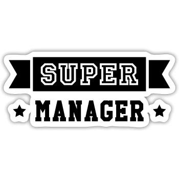 Super Manager - Sticker size S (10 x 10 cm) - white matte - Front