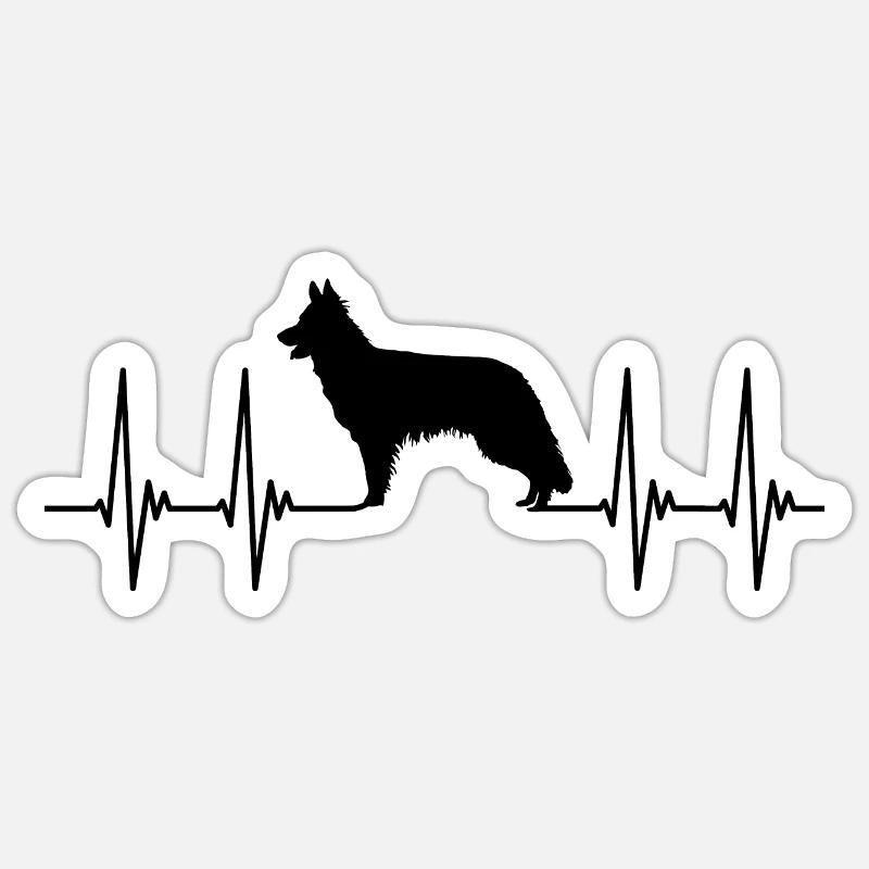 german shepherd german shepherd pulse EKG Sticker size S (10 x 10 cm)