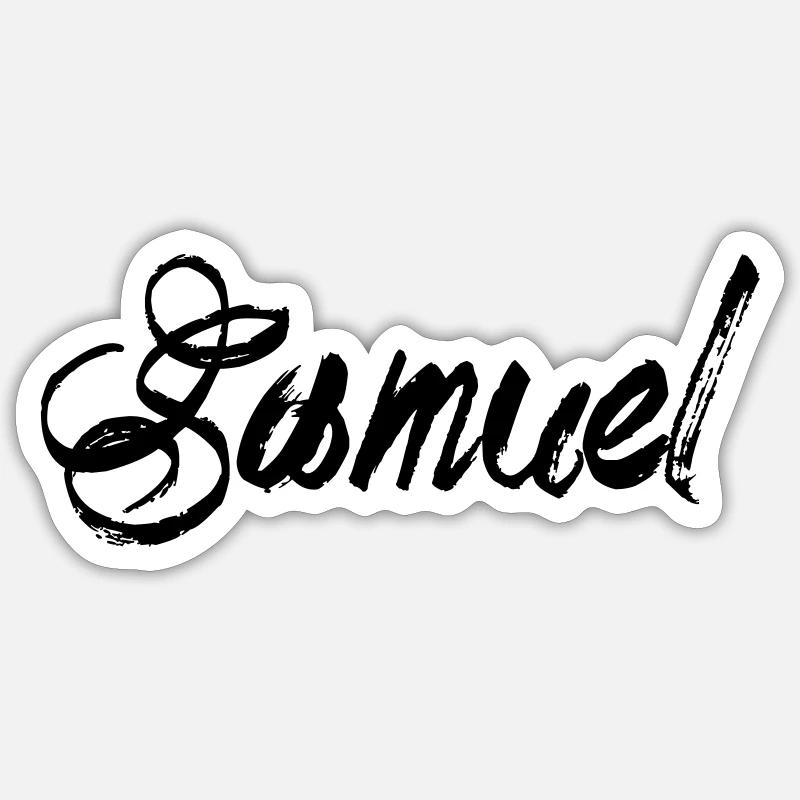 Samuel - Sticker taille S (10 x 10 cm) - blanc mat