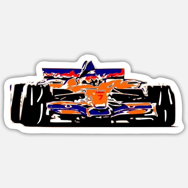 Voiture de course - Sticker taille S (10 x 10 cm) - blanc mat