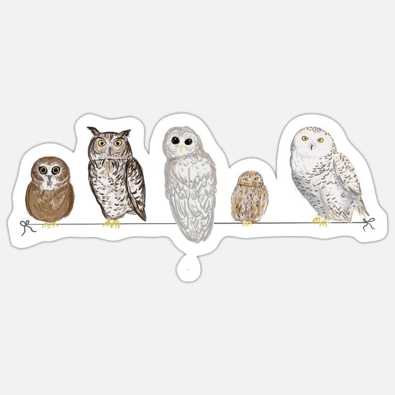 Amis de la chouette - Sticker taille S (10 x 10 cm) - blanc mat
