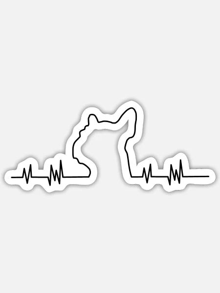 Bulldogge - Sticker Größe S (10 x 10 cm) - Mattweiß