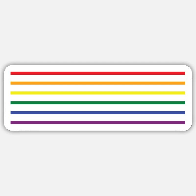 Drapeau LGBT - Sticker taille S (10 x 10 cm) - blanc mat