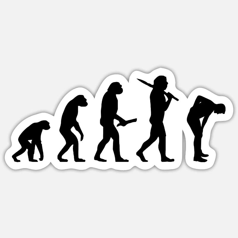Evolution Back Pain Fun Funny IT Home Office Sticker taille S (10 x 10 cm)