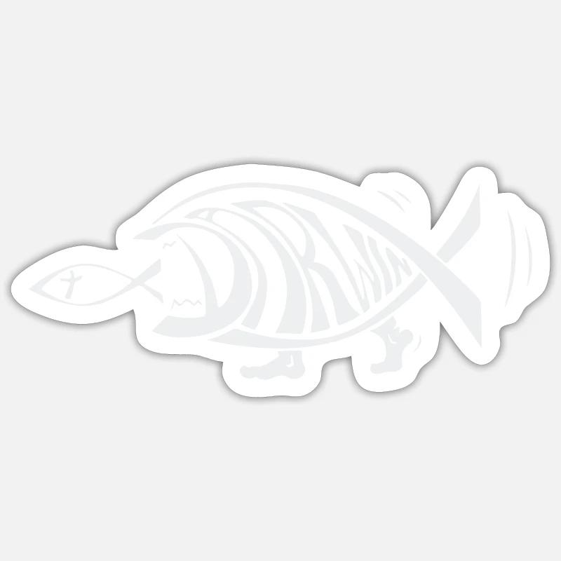 Darwin Fish Eating Jesus Fish Funny Evolution Sticker size S (10 x 10 cm)