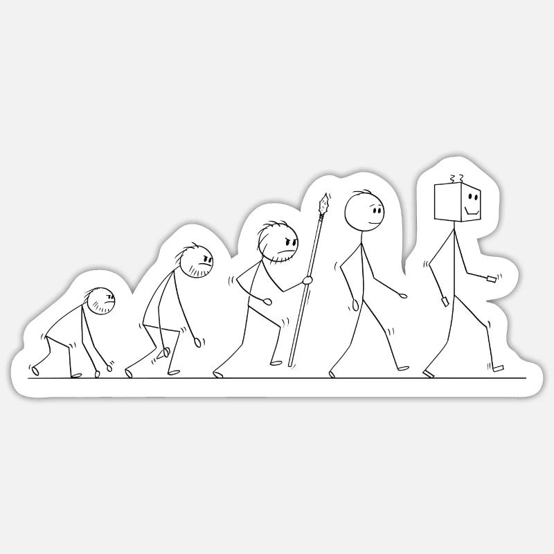 Evolution - Sticker Größe S (10 x 10 cm) - Mattweiß