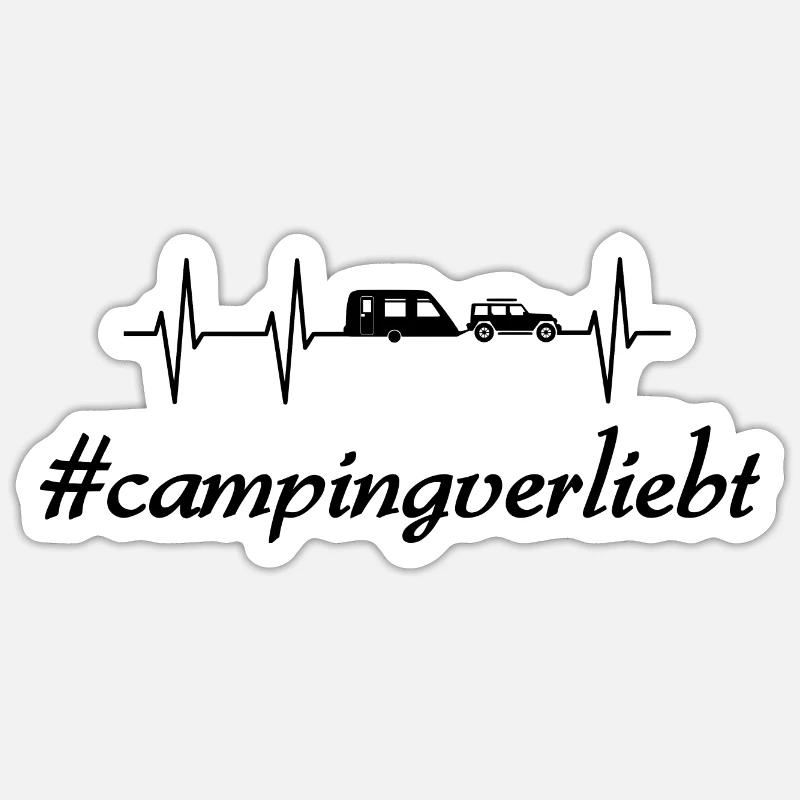Camping - Sticker Größe S (10 x 10 cm) - Mattweiß