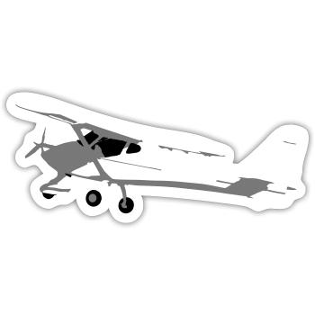fk9 Aircraft Pilot Pilot Ultaleichtflugzeug UL - Sticker size S (10 x 10 cm) - white matte - Front