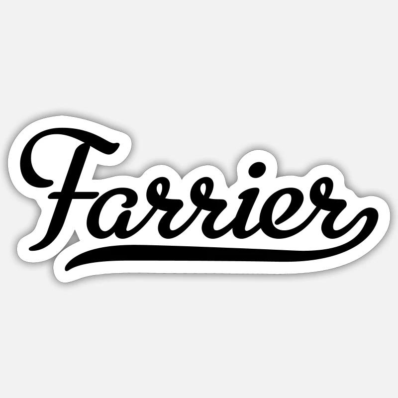 farrier - Sticker Größe S (10 x 10 cm) - Mattweiß