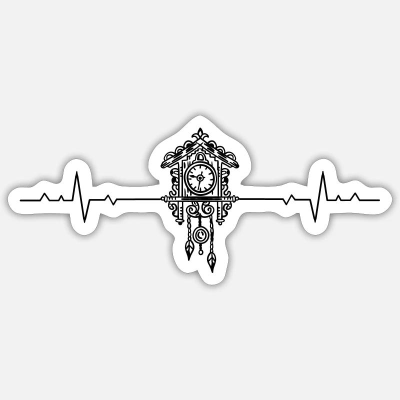 cuckoo clock - Sticker size S (10 x 10 cm) - white matte