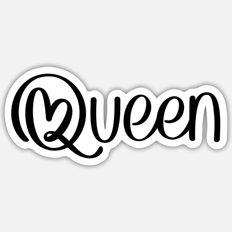 Queen with heart Sticker size S (10 x 10 cm)