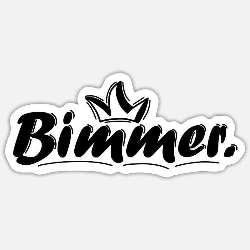 Krone bimmer - Sticker Größe S (10 x 10 cm) - Mattweiß
